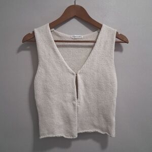 Rumours Cream Knit Sweater Vest Crop Y2K Inspired Sleeveless Size Small